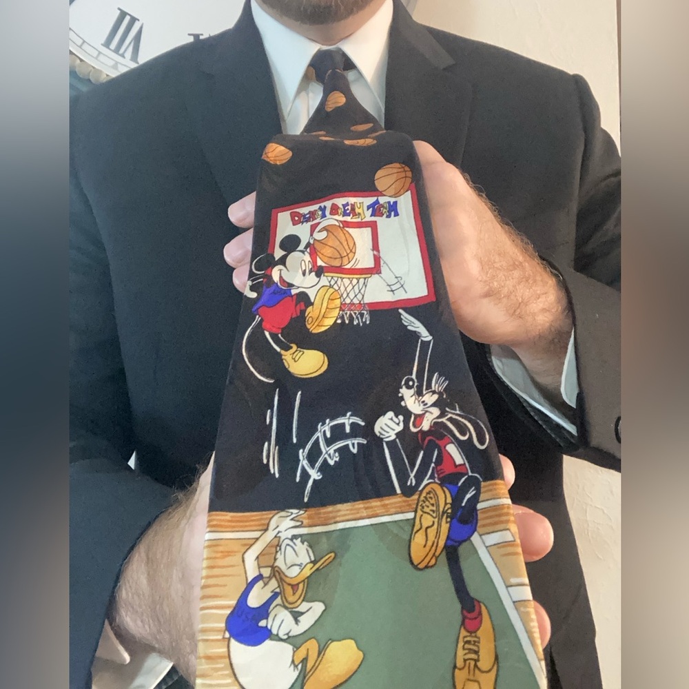 Disney Black and Orange Basketball Tie